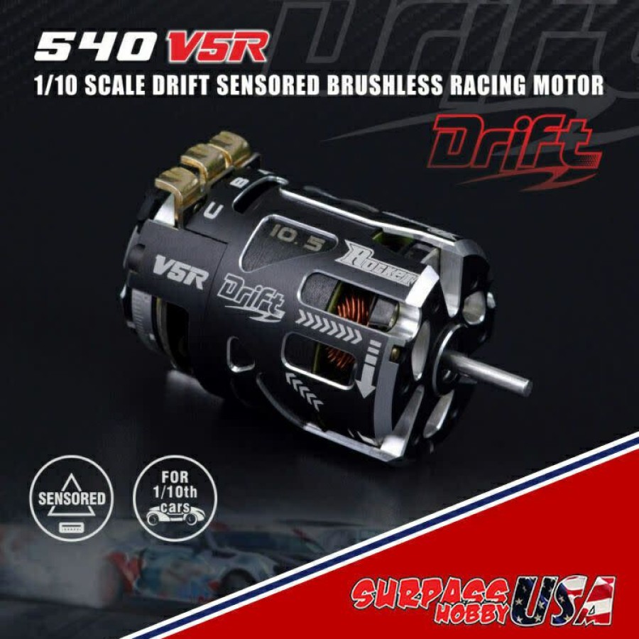 Motors & Accessories * | Best Sellers V5R-10.5 Rocket V5R Drift 10.5T Sensored Brushless Motor Silver/Black (Surpass Hobby Usa)