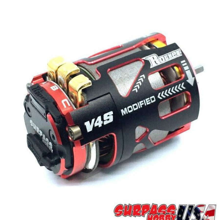 Motors & Accessories * | Featured V4S-4.5 Rocket V4S 4.5T Modified Sensored Brushless Motor Red/Black (Surpass Hobby Usa)