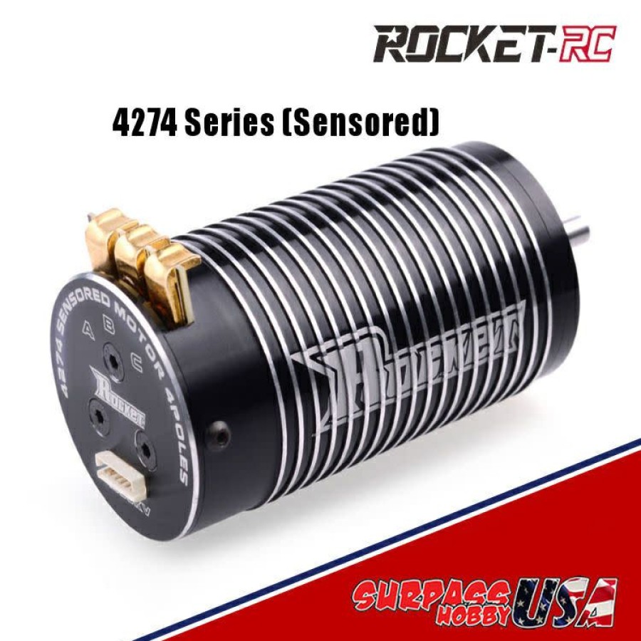 Motors & Accessories * | Top Sellers 4274-2000 Rocket 1/8 2000Kv 6S Off-Road Sensored Brushless Motor (Surpass Hobby Usa)