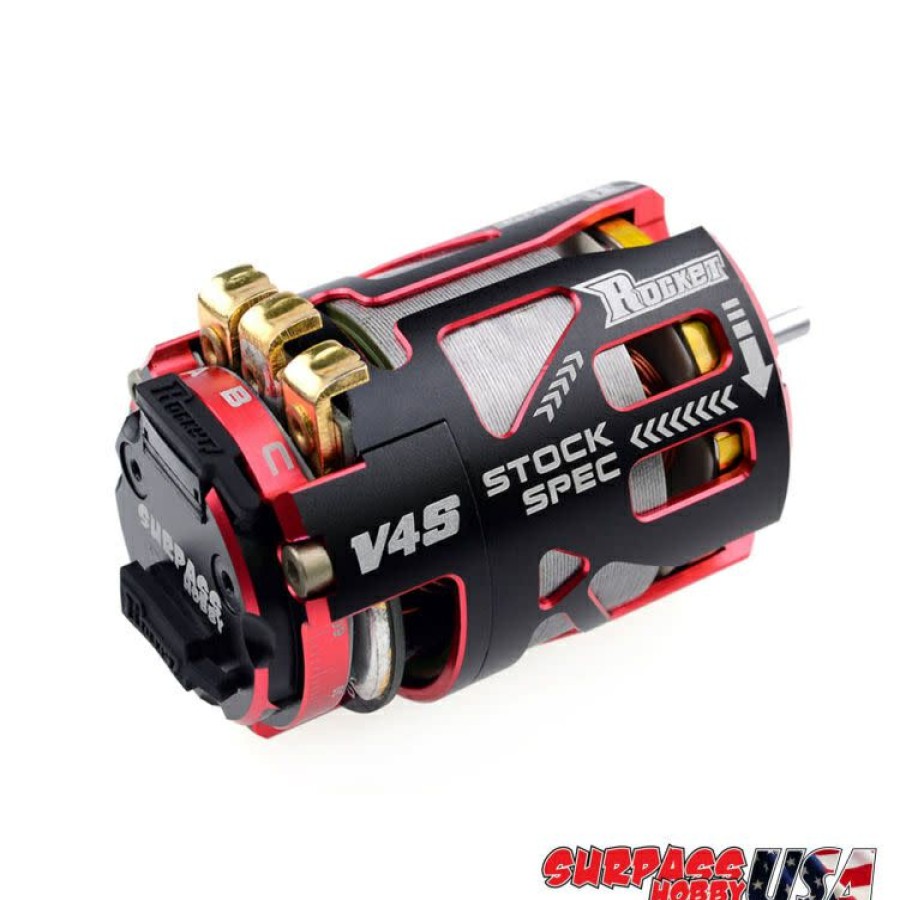 Motors & Accessories * | Promotion V4S-21.5 Rocket V4S Spec 21.5T Sensored Brushless Motor Red/Blk (Surpass Hobby Usa)