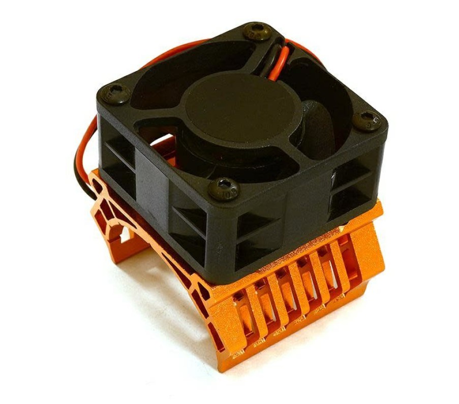 Cooling/Heatsink Fans * | Promotion C28597Orange Orange 36Mm Motor Heatsink+40X40Mm Cooling Fan (Integy)