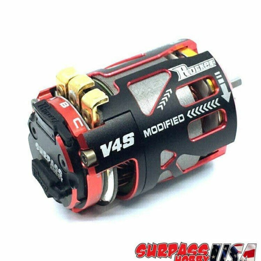 Motors & Accessories * | Special V4S-4.0 Rocket V4S 4.0T Modified Sensored Brushless Motor Red/Black (Surpass Hobby Usa)