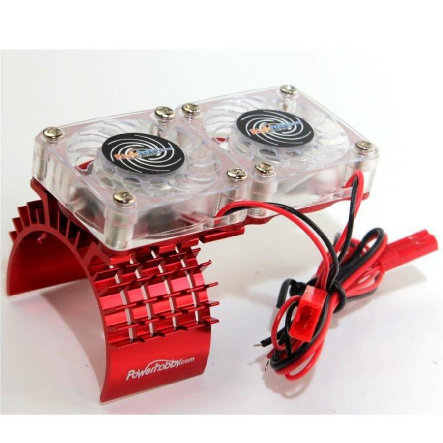 Cooling/Heatsink Fans * | Special Phbfsred Red Aluminum Motor Heatsink & Twin Cooling Fan (Michaels Rc Hobbies Products)