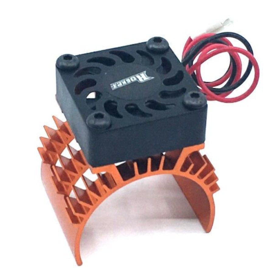 Cooling/Heatsink Fans * | Outlet Sale Sp-100001-13 Rocket 1/10 Aluminum Brushless Motor Heatsink With 30Mm Fan (Orange) (Surpass Hobby Usa)