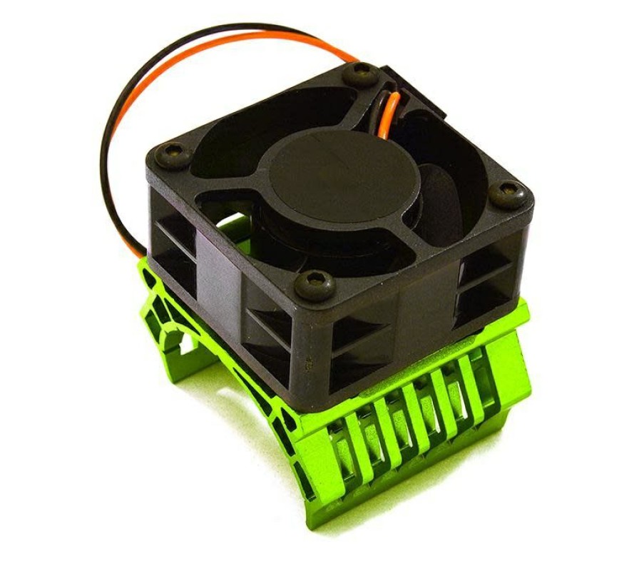 Cooling/Heatsink Fans * | Reliable Quality C28597Darkgreen Green Aluminum 36Mm Motor Heatsink+40Mm Cooling Fan 16K Rpm (Integy)