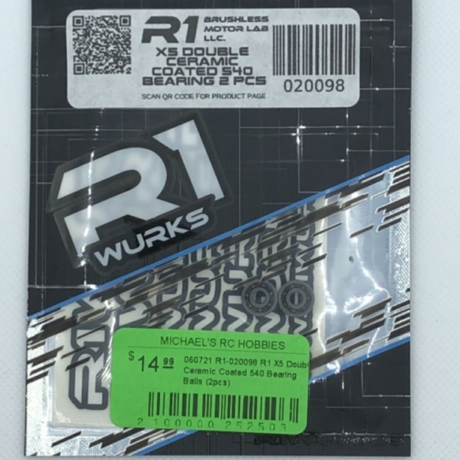 Motors & Accessories * | Flash Sale R1-020098 R1 X5 Double Ceramic Coated 540 Bearing Balls (2Pcs) (R1Wurks)