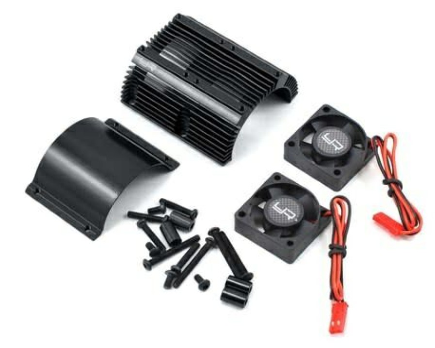 Cooling/Heatsink Fans * | Promotion Yea-Ya-0261Bk 1/8 Twin Fan Aluminum Heat Sink W/2 30Mm Fans (Black) (Yeah Racing)