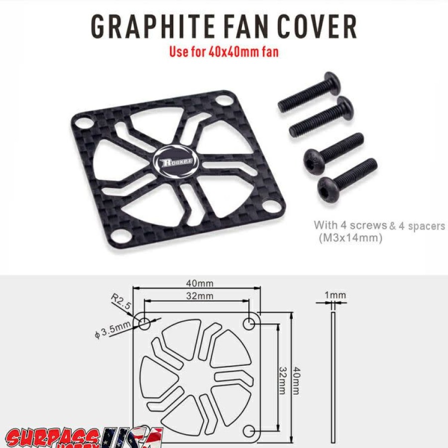 Cooling/Heatsink Fans * | Lower Prices Sp-420003-21 Rocket 40Mm Graphite Fan Cover For Aluminum Fans (Surpass Hobby Usa)