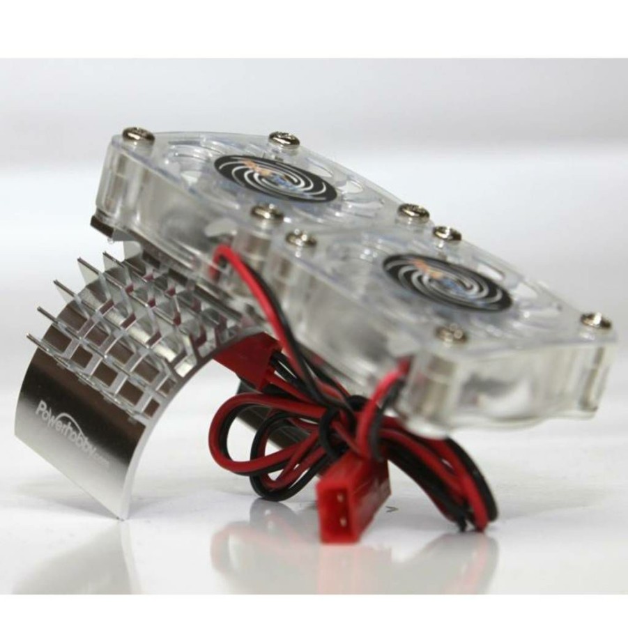 Cooling/Heatsink Fans * | Special Phbfssilver Silver Aluminum Motor Heatsink & Twin Cooling Fan (Michaels Rc Hobbies Products)