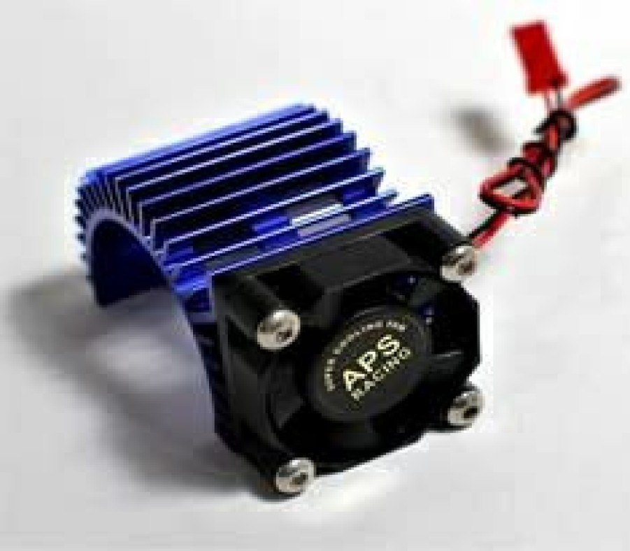 Cooling/Heatsink Fans * | Flash Sale Aps91148Bv3 Blue Lum. Motor Heatsink Ver 3 W/Super Cooling Side Fan For 540 Motor (Aps Racing)