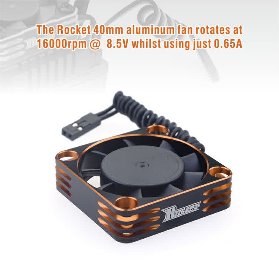 Cooling/Heatsink Fans * | Promotion Sp-420003-03 Rocket 40Mm Aluminum Cooling Fan 16,000Rpm Orange/Black (Surpass Hobby Usa)