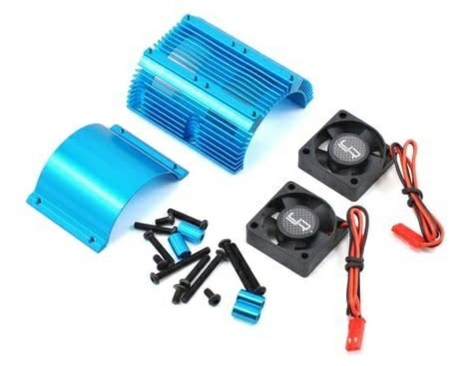 Cooling/Heatsink Fans * | Outlet Sale Yea-Ya-0261Bu Blue 1/8 Twin Fan Aluminum Heat Sink W/2 30Mm Fans (Blue) (Yeah Racing)